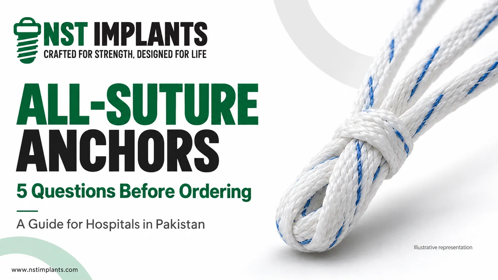 All-suture anchors illustrated with braided textile material beside the NST Implants buying-guide